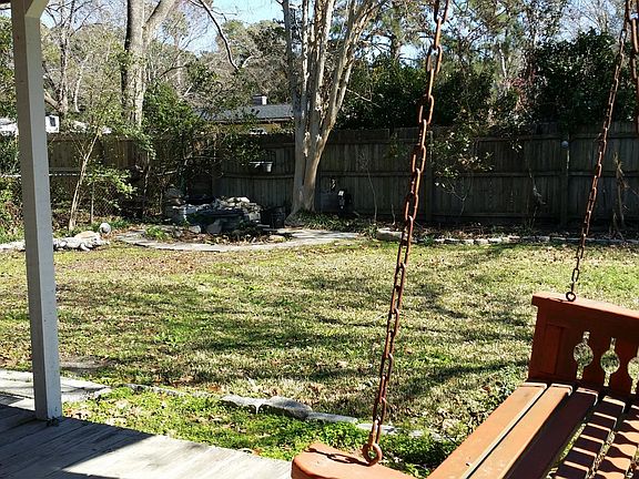 Backyard with swing