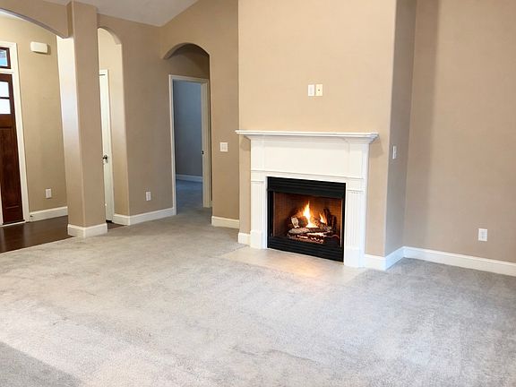 Cozy gas fireplace in family room