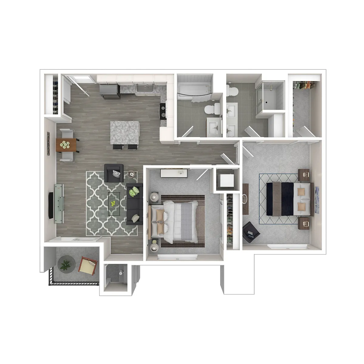 Floor plan 2 Bed Building C and D Center