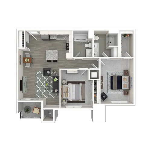 Floor plan 2 Bed Building C and D Center