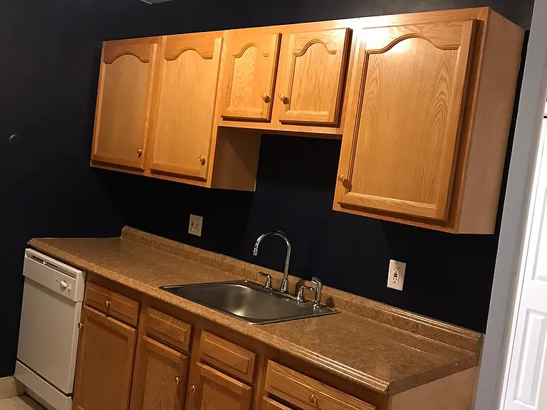 Kitchen sink, garbage disposal, and dishwasher.