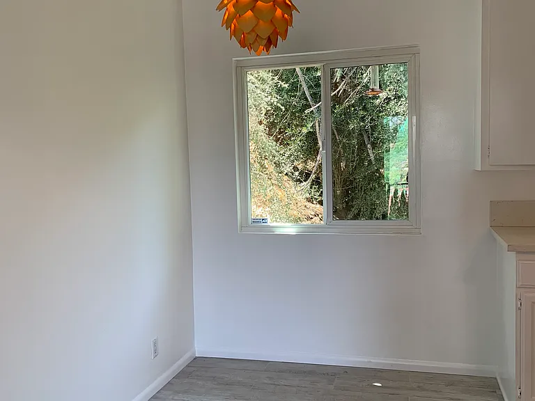 Dining area with treetop views