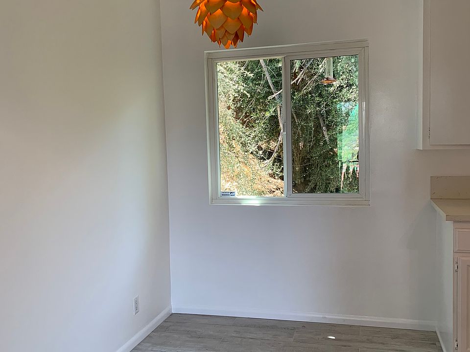 Dining area with treetop views