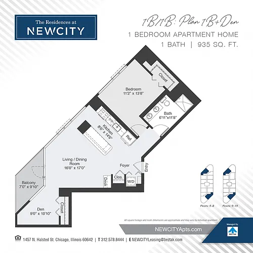 Floor plan Plan 1B With Den