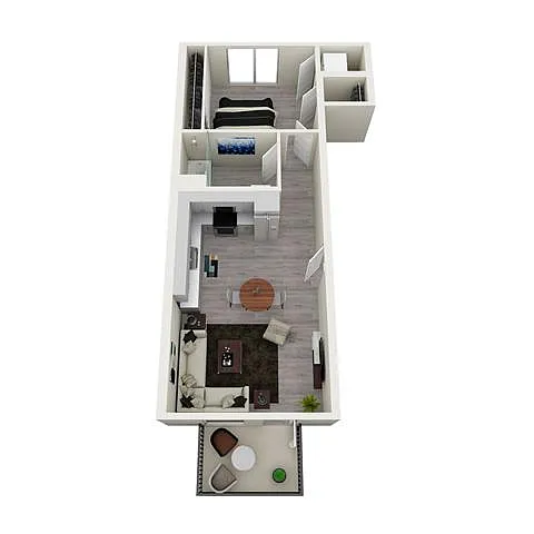 Floor plan 1X1 B1