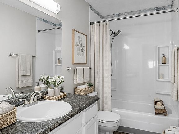 Make your bathroom your own. With the amount of space you have many options to help you feel clean and comfortable