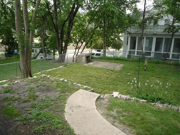 View of back yard from the kitchen