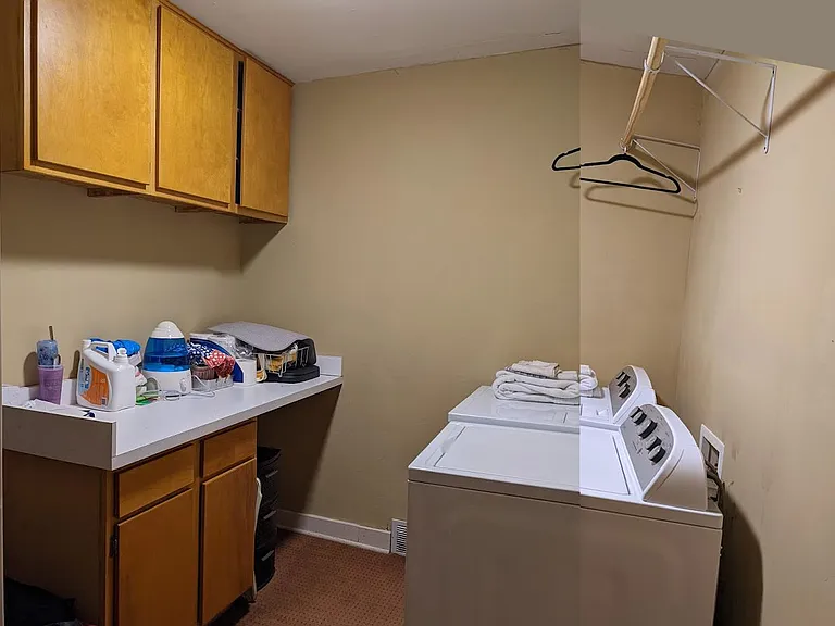 Large Laundry Room with NEW Washer & Dryer, Large cabinets and Work Counter