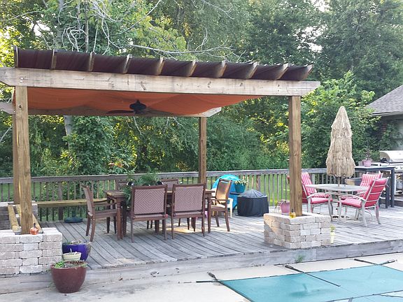 covered pergola and deck