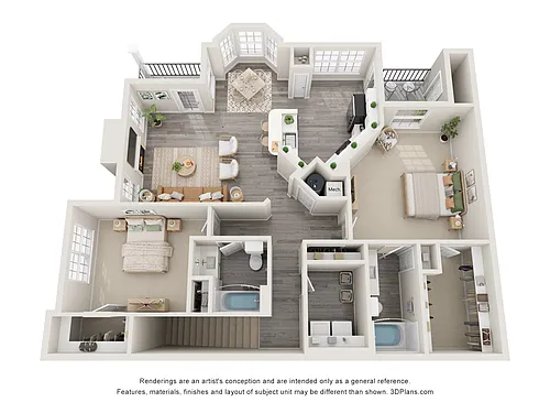 Floor plan The Cardinal Flower Upper with Attached Garage