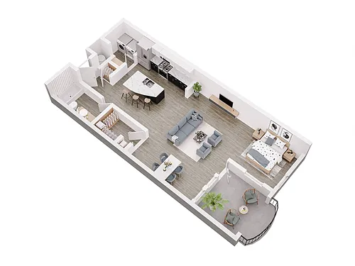 Floor plan Studio with Study