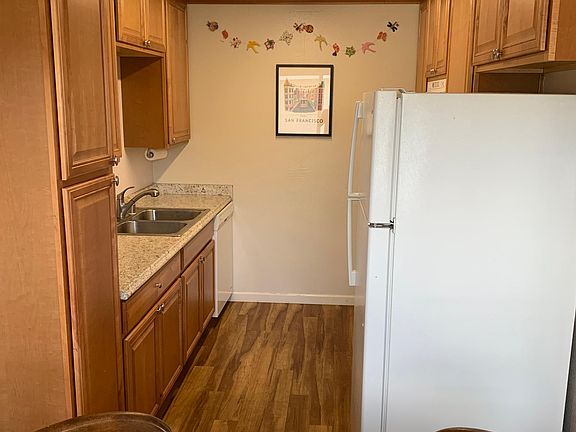 View of kitchen from dining area