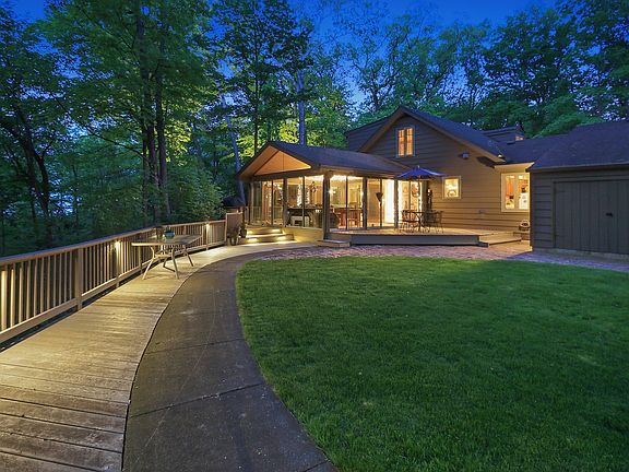 Fabulous deck which wraps around the home to optimize the many lake and ravine views.
