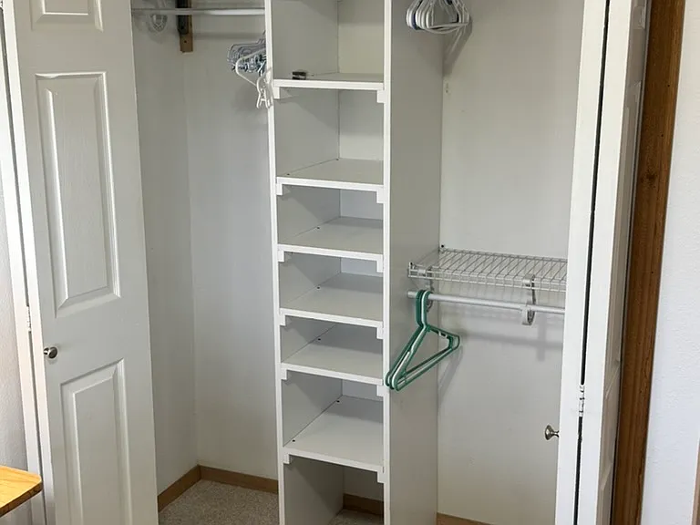 Bedroom closet with custom built-ins