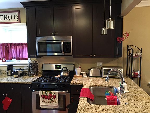 Undermount Double Stainless Steel Sink with pendant lights above.
