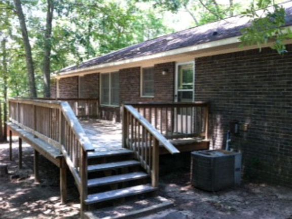 Deck on the back of the home