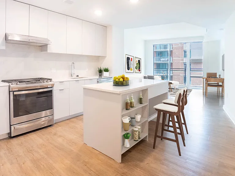 Kitchen with Quartz Countertops and Stainless Steel Appliances