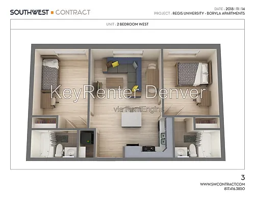 Floor plan 2 Bedroom 2 Bath