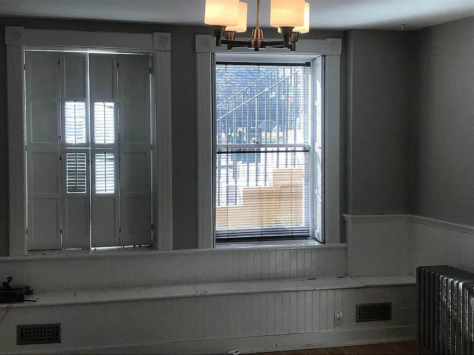 Living Room Windows with Original Shutters