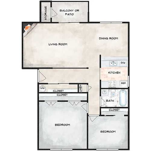 Floor plan Magnolia with No W/D