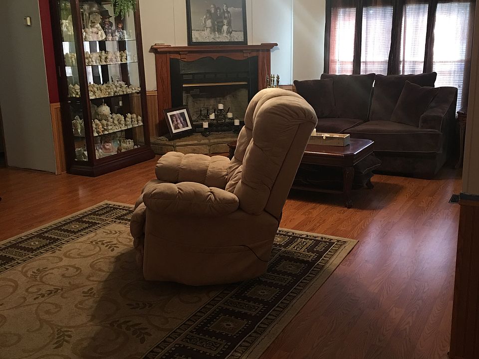 Huge den with fireplace