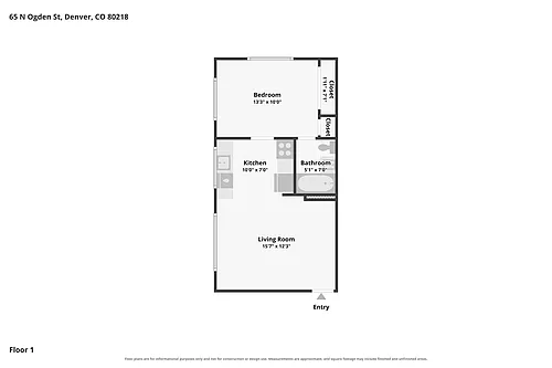Floor plan One Bedroom P