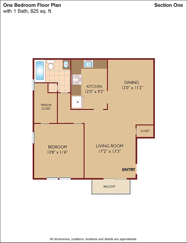 Floor plan $2.11/sq.ft. - One Bedroom