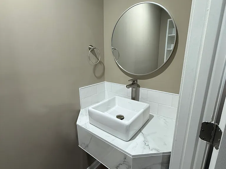 Basement half bath.