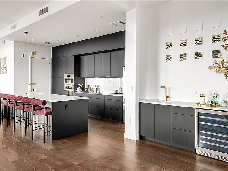 Enjoy your own wet bar and kitchen combo