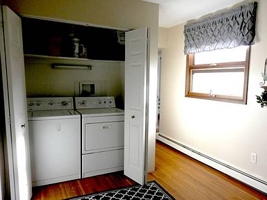 First floor offers a hide away laundry spot
