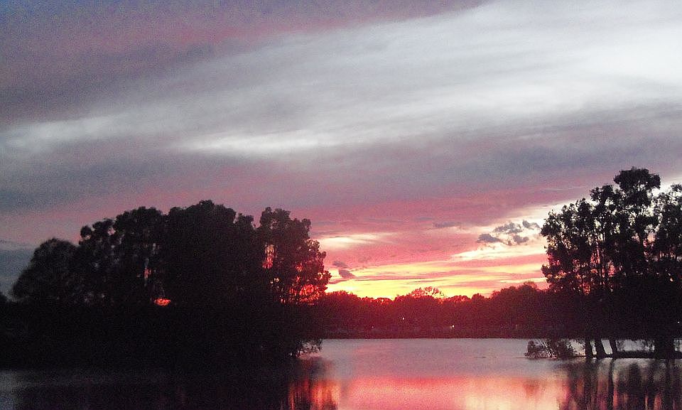 Summer Sunset over lake