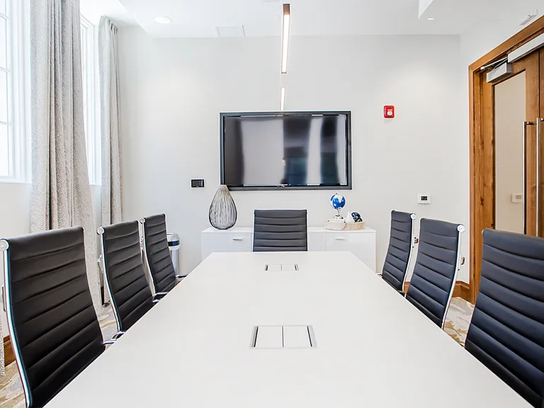 Tech ready conference room equipped with a TV