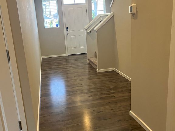 View from living area to the front door