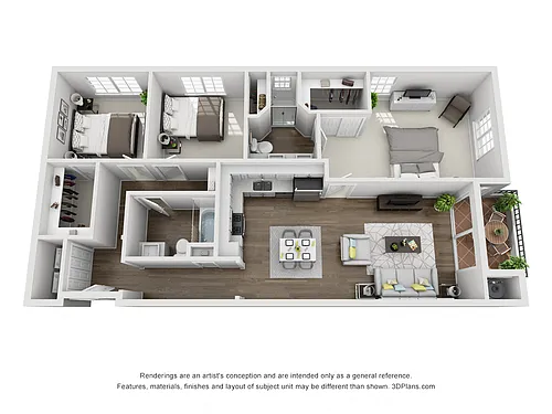 Floor plan 3 Bed 2 Bath C