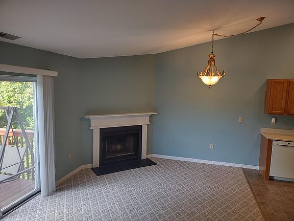 Working wood fireplace.