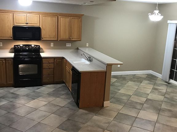 Open kitchen, dining and living room floor plan