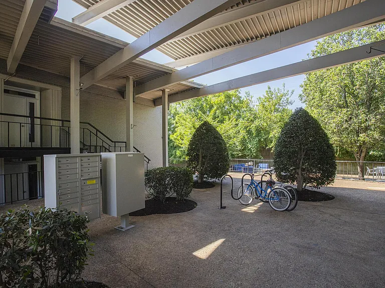 Foyer with Mailboxes and Bike Racks