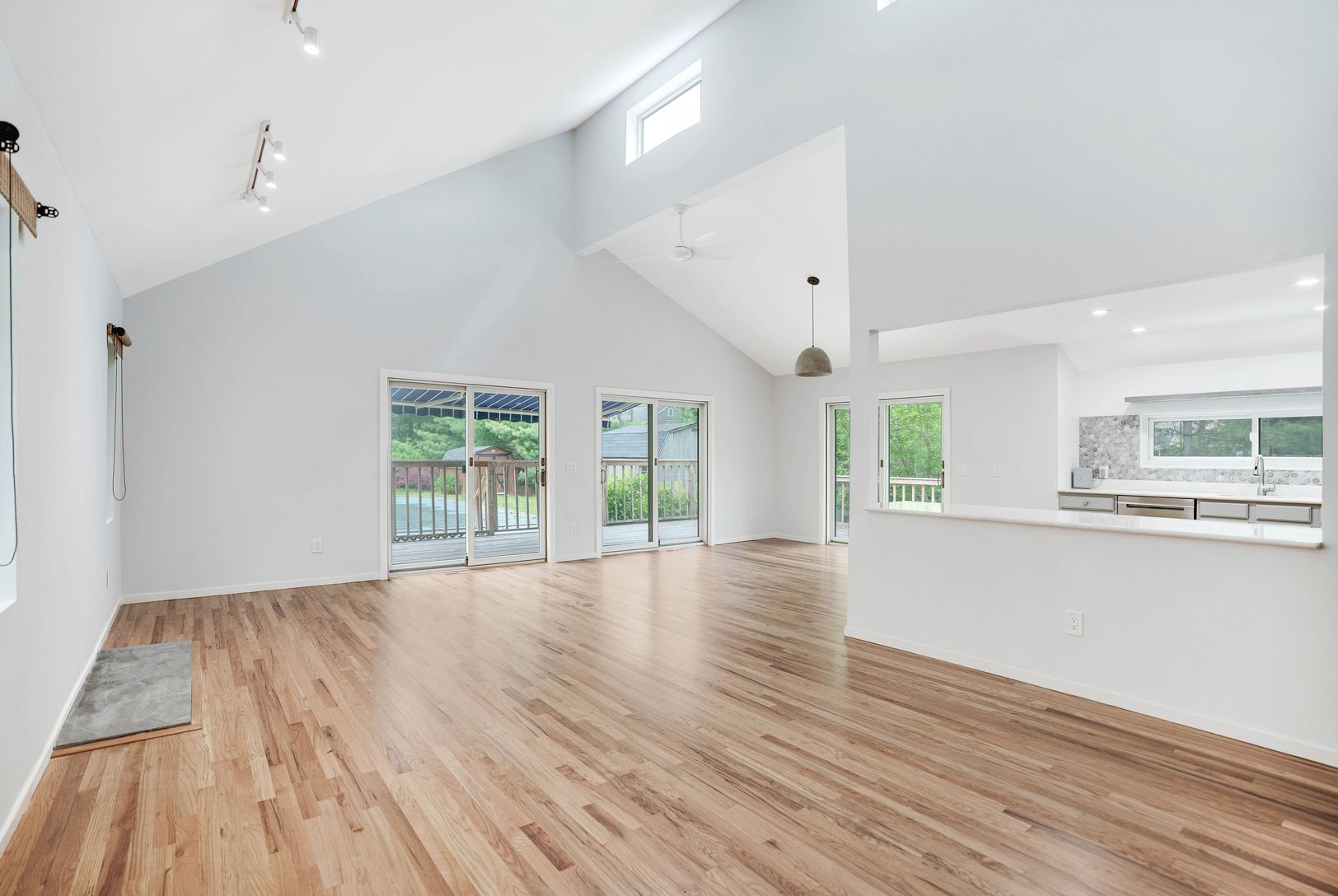 Great Room with 3 Sliders