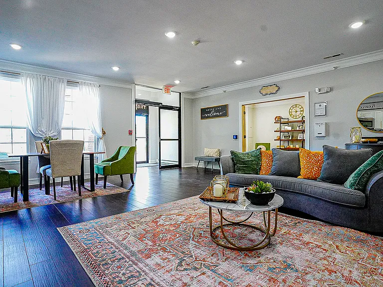 Whether you're hosting a book club or just catching up with neighbors, our cozy resident lounge and dining space make gatherings feel easy and inviting.