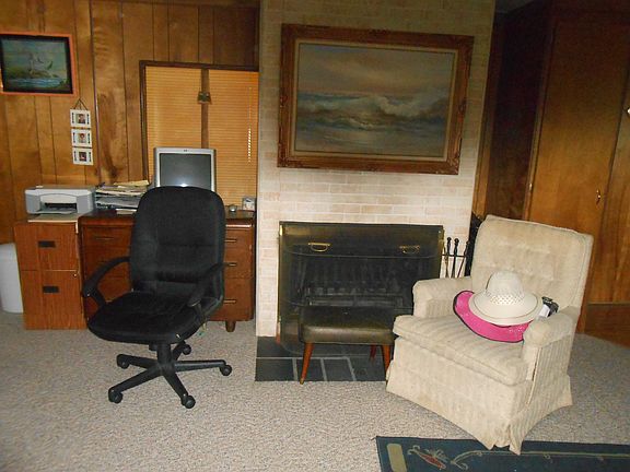 wood burning fireplace