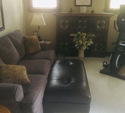 Living room with fireplace