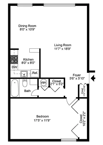 Floor plan 1 Bedroom
