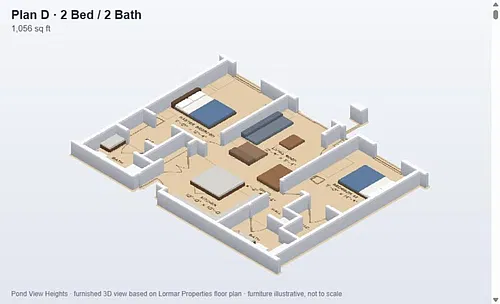 Floor plan Plan D 2 Bed 2 Bath