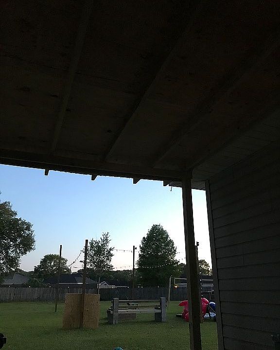 Backyard under covered patio