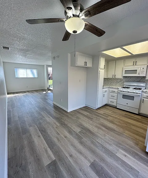 View into living room from dining area
