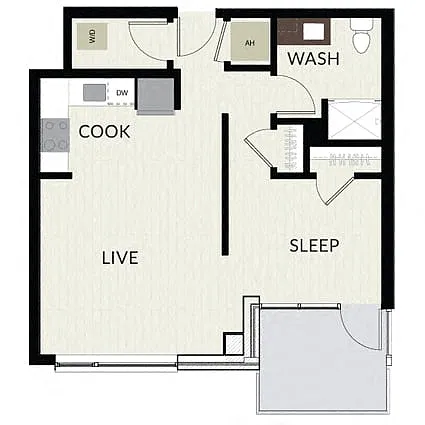 Floor plan 1 Bed/1 Bath-A1