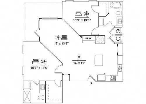 Floor plan 2X2 B3