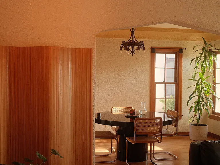 Picture taken from living room into large dining room