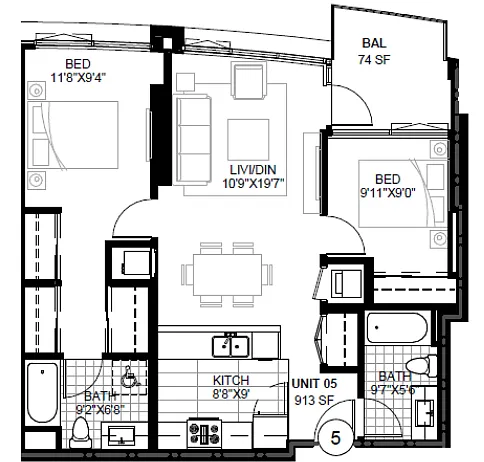 Floor plan SPIRE 2J