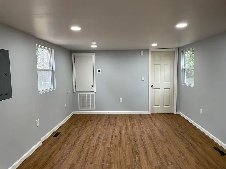 open concept living and dining area